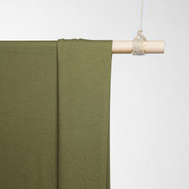 achat tissu jersey bambou vert kaki - pretty mercerie - mercerie en ligne