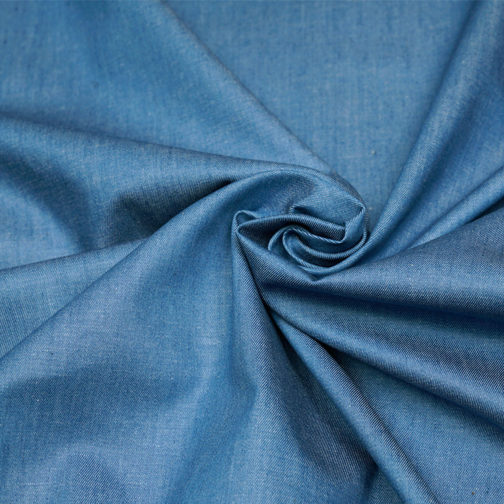 Tissu denim léger bleu riviera - pretty mercerie - mercerie en ligne
